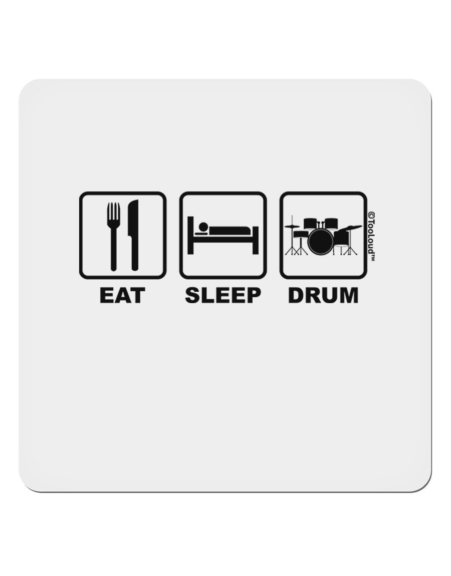 Eat Sleep Drum Design 4x4&#x22; Square Sticker 4 Pieces-Stickers-TooLoud-White-Davson Sales