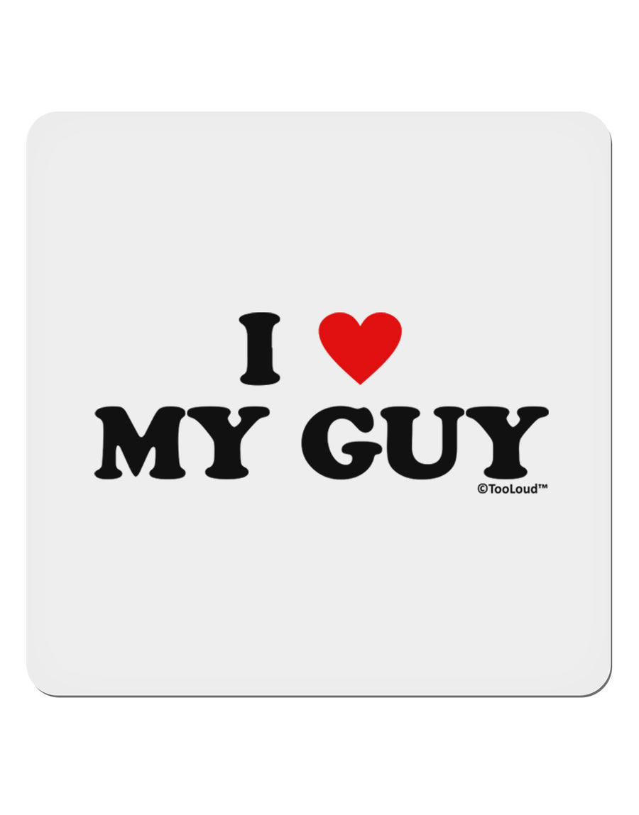 I Heart My Guy 4x4&#x22; Square Sticker 4 Pieces-Stickers-TooLoud-White-Davson Sales