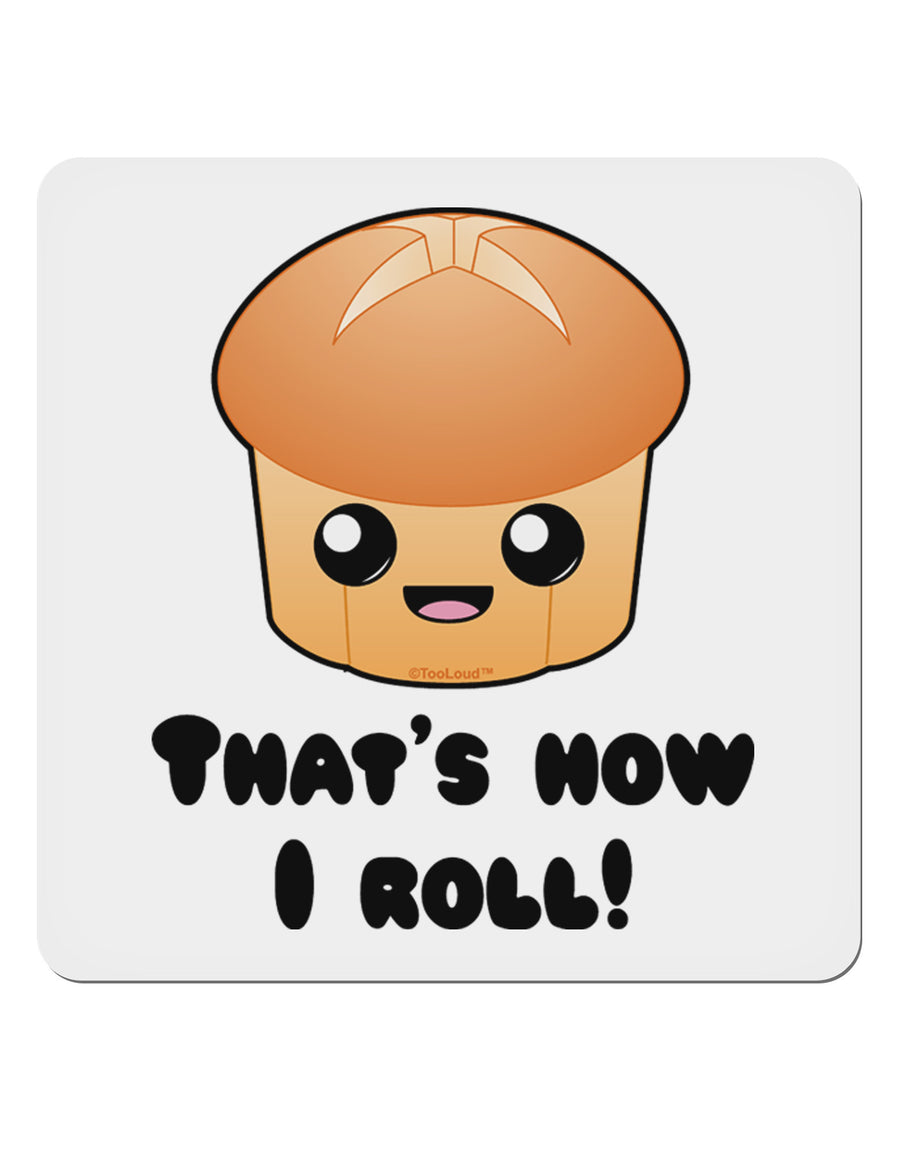 How I Roll Cute Roll 4x4&#x22; Square Sticker 4 Pieces-Stickers-TooLoud-White-Davson Sales