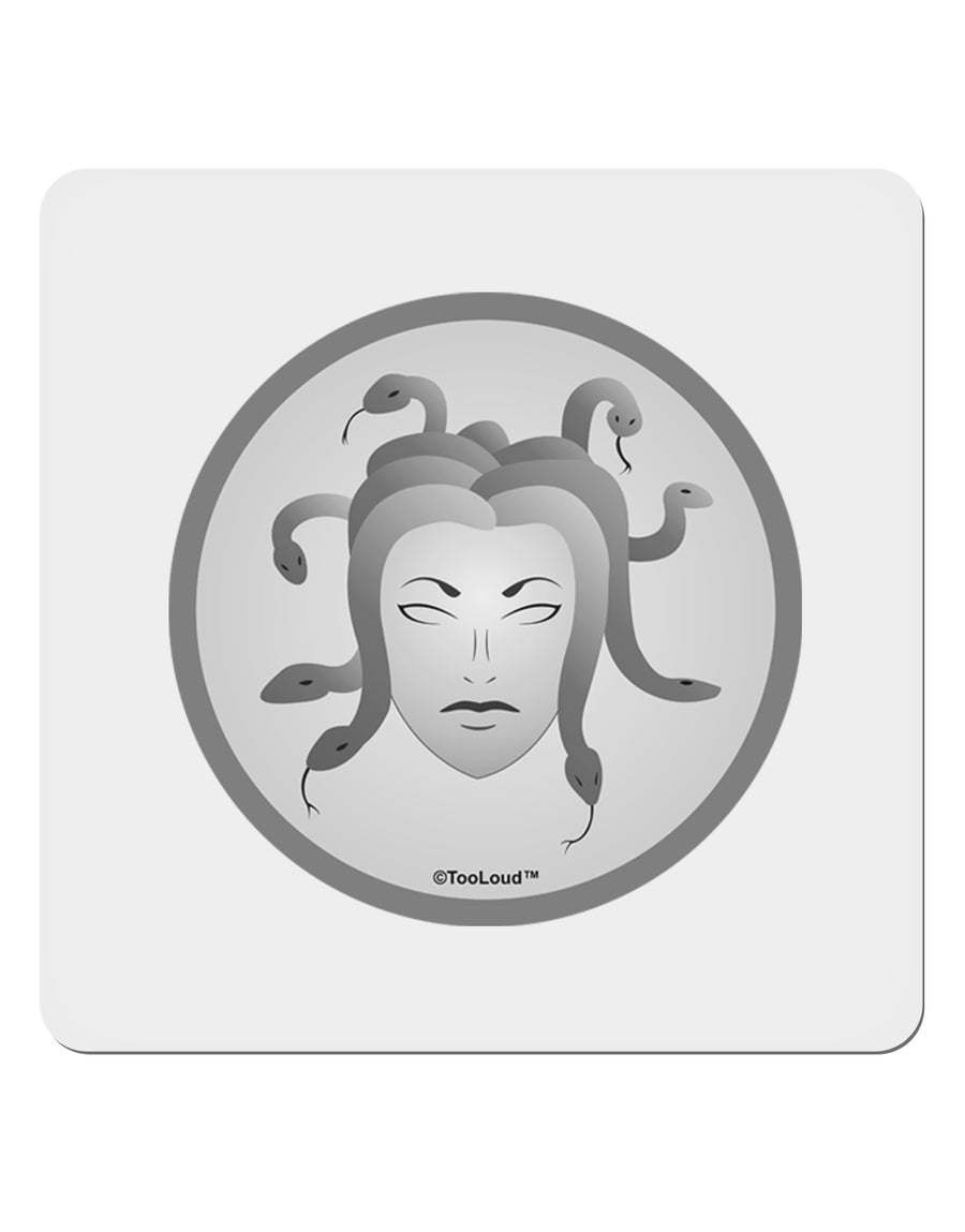 Medusa Head Coin - Greek Mythology 4x4&#x22; Square Sticker 4 Pieces-Stickers-TooLoud-White-Davson Sales