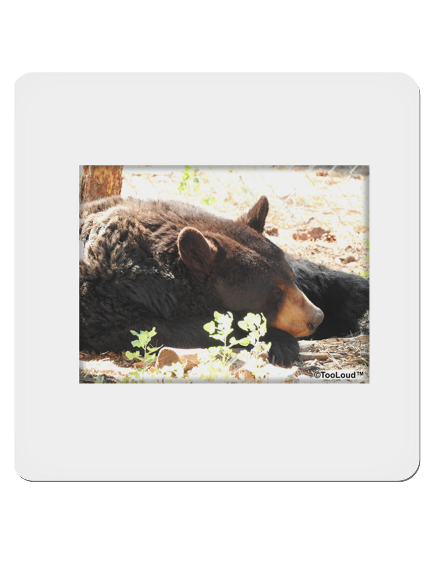 Laying Black Bear 4x4&#x22; Square Sticker-Stickers-TooLoud-1-Davson Sales