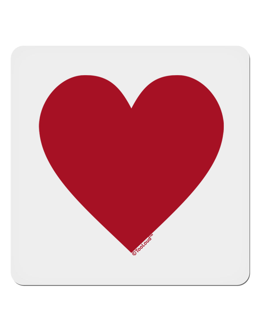 Big Red Heart Valentine's Day 4x4&#x22; Square Sticker 4 Pieces-Stickers-TooLoud-White-Davson Sales