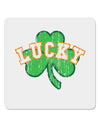 Lucky Shamrock Design Distressed 4x4&#x22; Square Sticker 4 Pieces-Stickers-TooLoud-White-Davson Sales