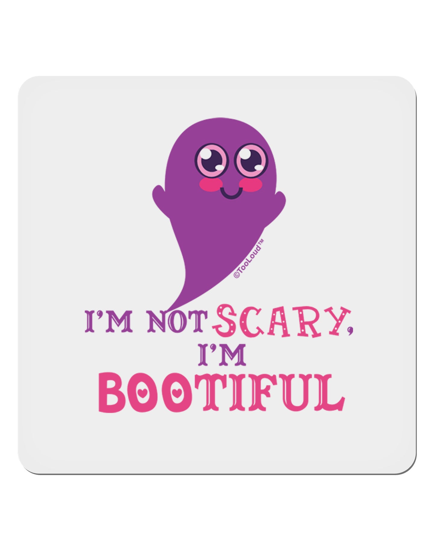 BOOtiful Ghost Purple 4x4" Square Sticker 4 Pieces-Stickers-TooLoud-White-Davson Sales