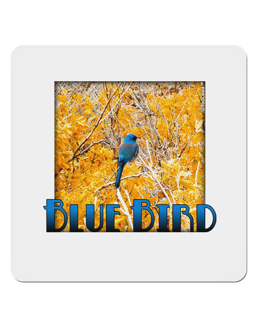 Blue Bird In Yellow Text 4x4&#x22; Square Sticker-Stickers-TooLoud-4-Davson Sales