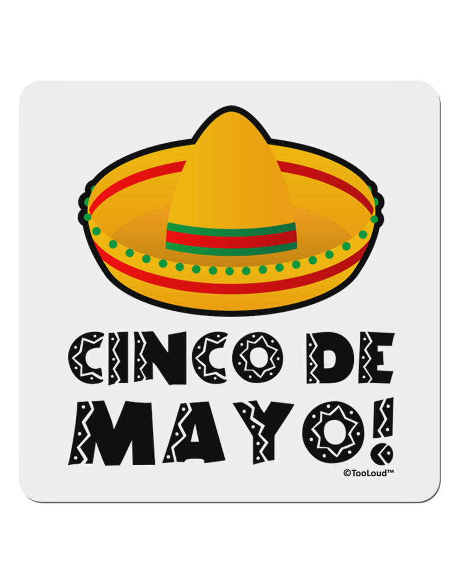 Sombrero Design - Cinco de Mayo 4x4&#x22; Square Sticker 4 Pieces-Stickers-TooLoud-White-Davson Sales