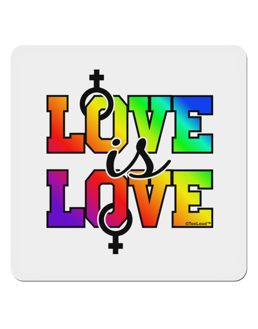 Love Is Love Lesbian Pride 4x4&#x22; Square Sticker-Stickers-TooLoud-1-Davson Sales