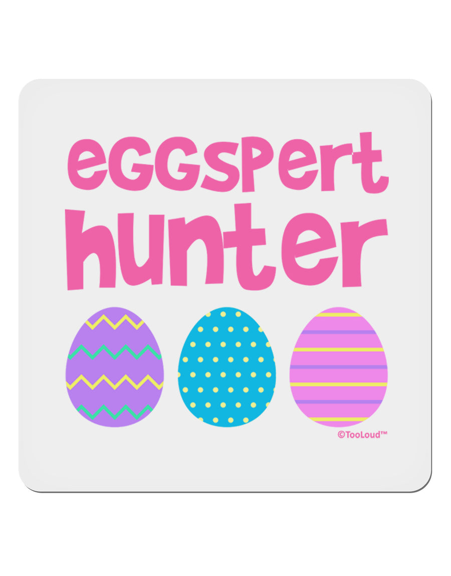 TooLoud Eggspert Hunter - Easter - Pink 4x4&#x22; Square Sticker 4 Pieces-Stickers-TooLoud-White-Davson Sales