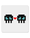 8-Bit Skull Love - Boy and Boy 4x4&#x22; Square Sticker 4 Pieces-Stickers-TooLoud-White-Davson Sales