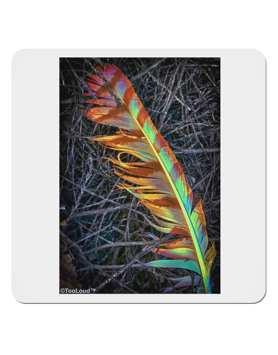 Rainbow Feather 4x4&#x22; Square Sticker-Stickers-TooLoud-1-Davson Sales