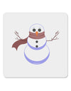 Snowman with Scarf Design 4x4&#x22; Square Sticker 4 Pieces-Stickers-TooLoud-White-Davson Sales