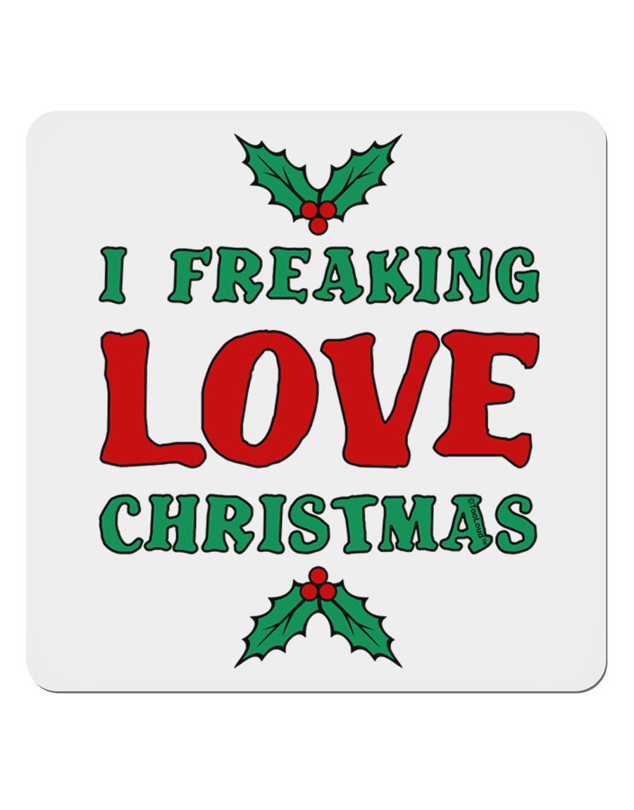 I F-ing Love Christmas Funny 4x4&#x22; Square Sticker 4 Pieces-Stickers-TooLoud-White-Davson Sales