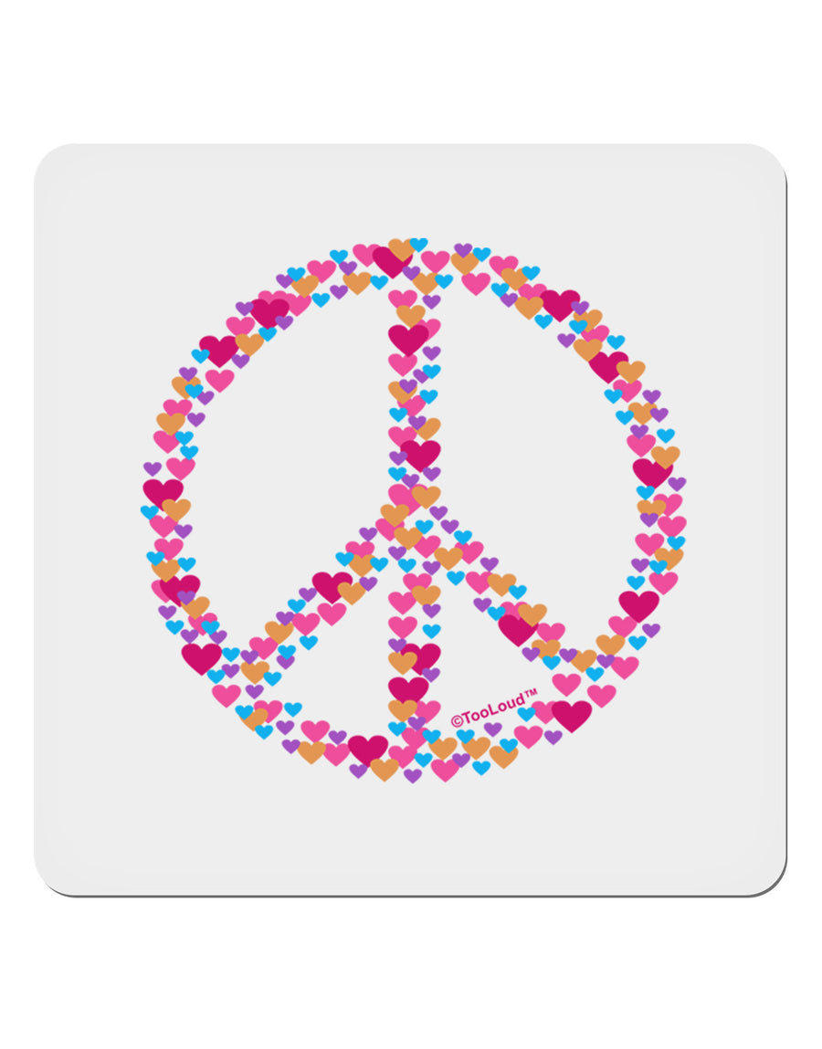 Peace Sign Hearts 4x4&#x22; Square Sticker-Stickers-TooLoud-1-Davson Sales