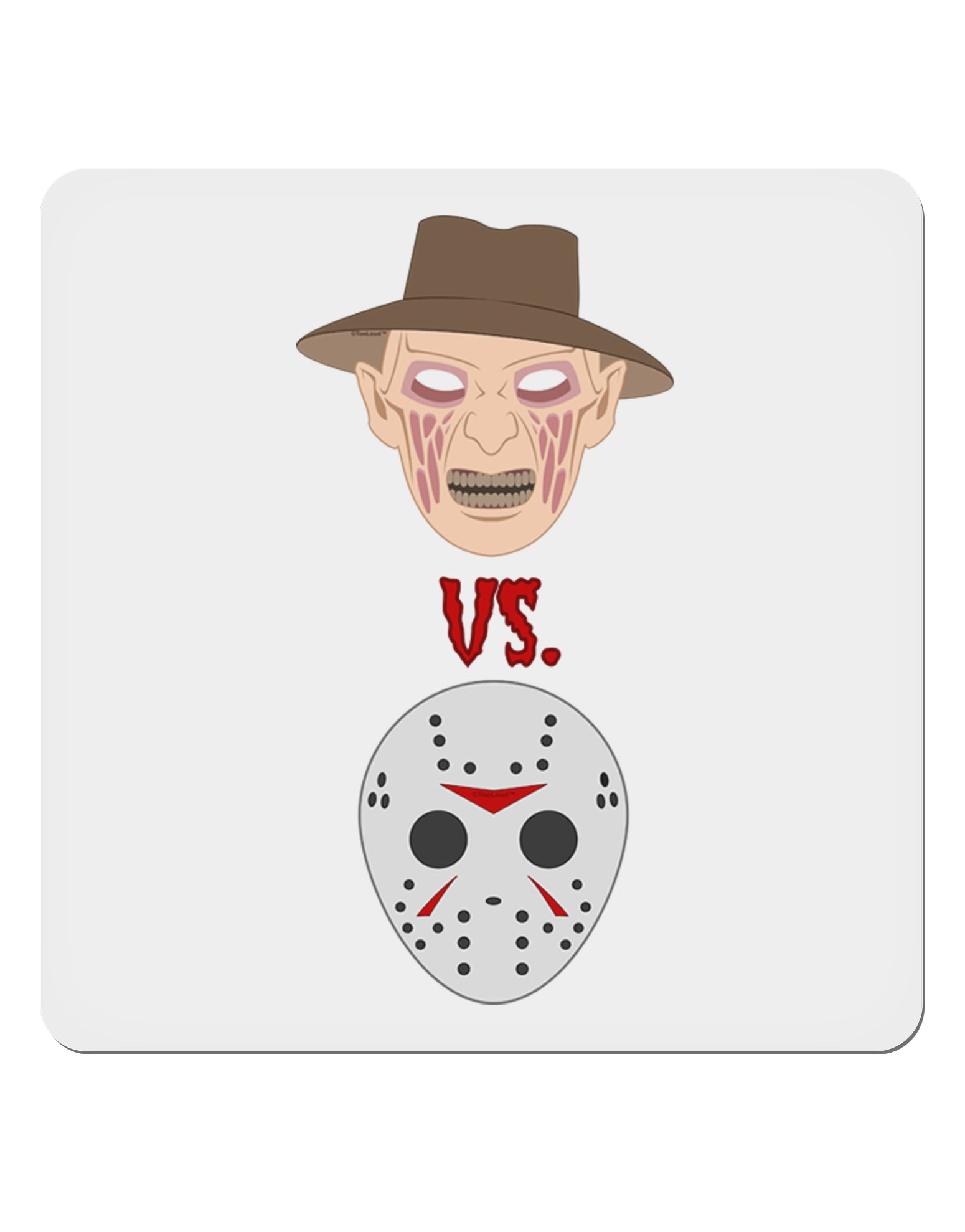 Scary Face Versus Scary Face - Halloween 4x4&#x22; Square Sticker 4 Pieces-Stickers-TooLoud-White-Davson Sales