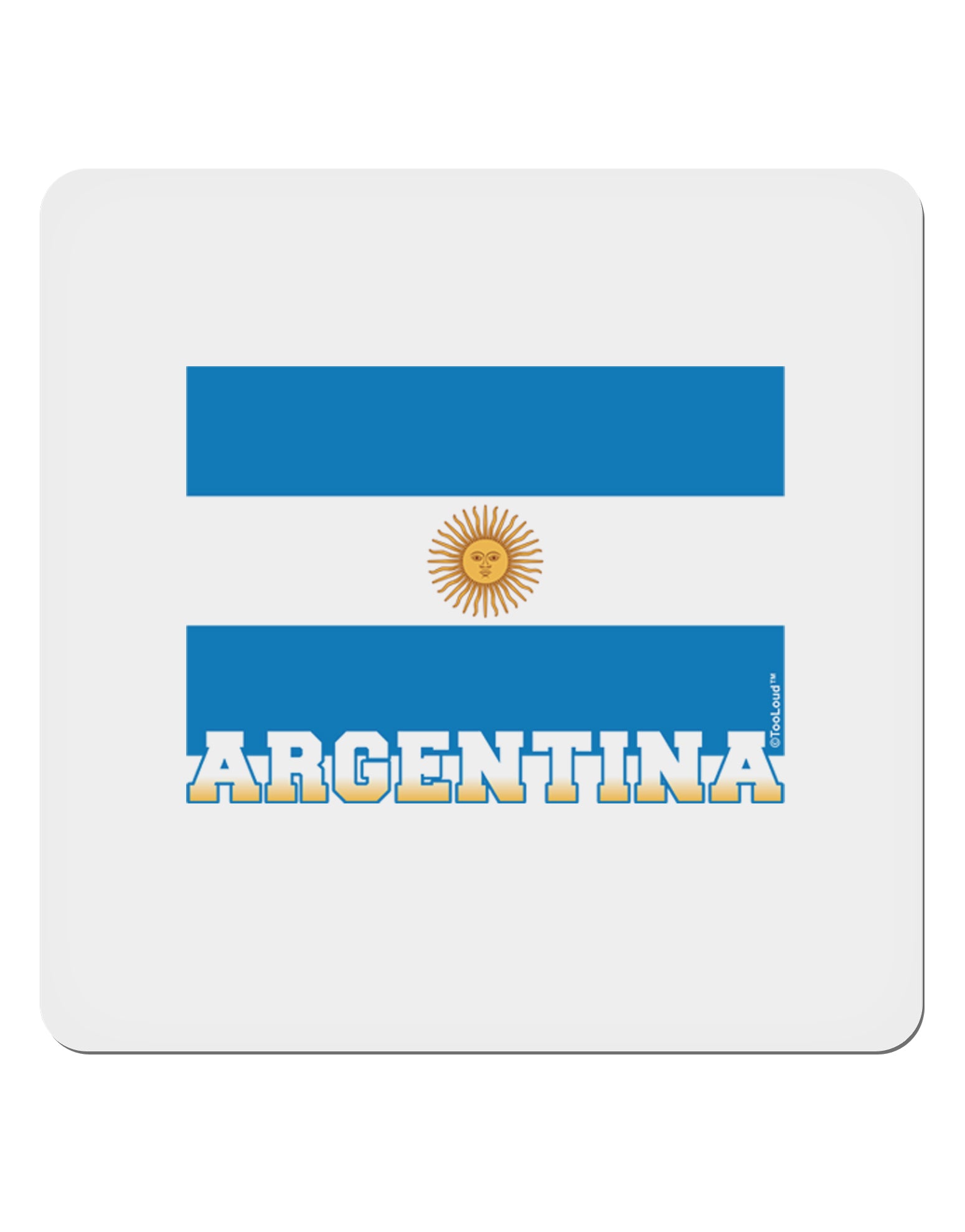 Argentina Flag 4x4&#x22; Square Sticker-Stickers-TooLoud-1-Davson Sales