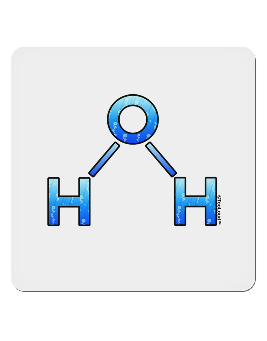 Water Molecule 4x4&#x22; Square Sticker 4 Pieces-Stickers-TooLoud-White-Davson Sales