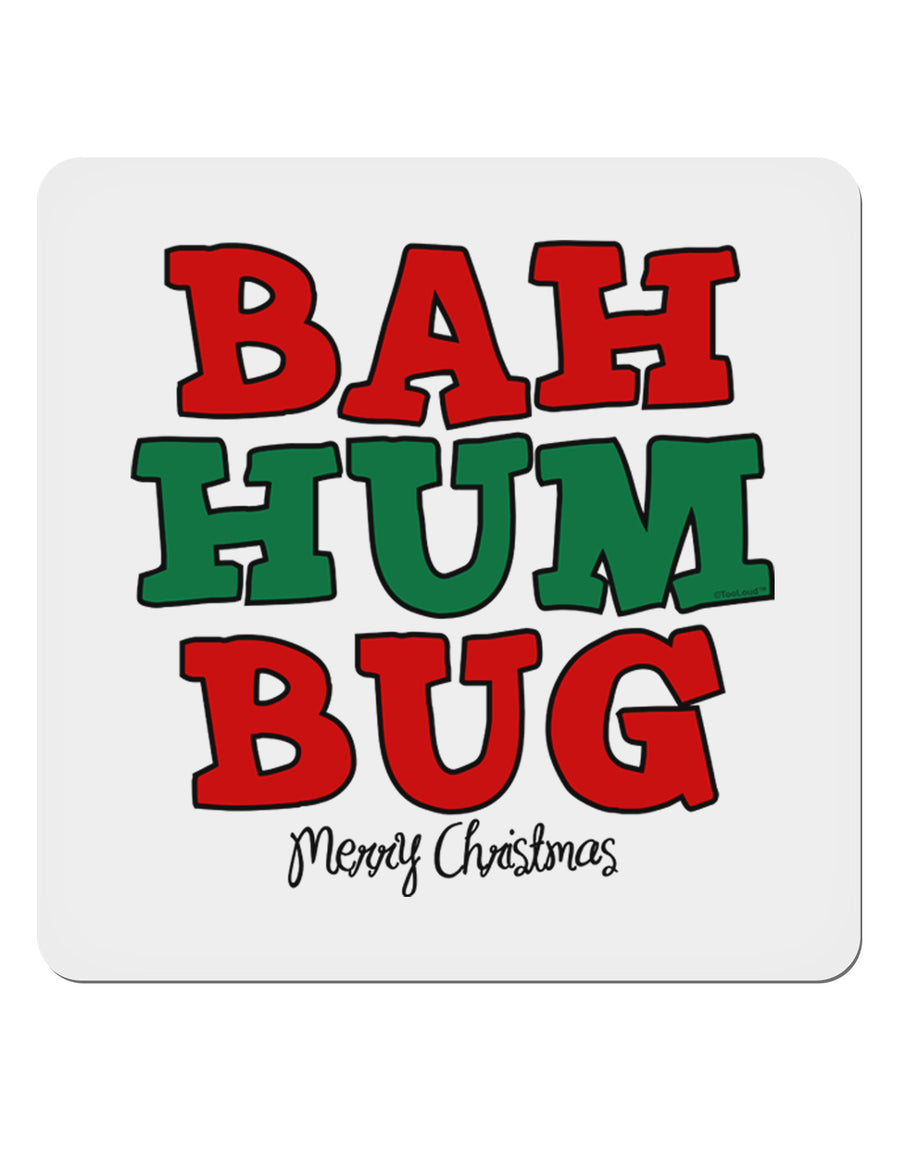 Bah Humbug Merry Christmas 4x4&#x22; Square Sticker 4 Pieces-Stickers-TooLoud-White-Davson Sales