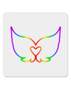 Cute Rainbow Angel Wings Heart 4x4&#x22; Square Sticker 4 Pieces-Stickers-TooLoud-White-Davson Sales