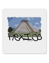 Mexico - Mayan Temple Cut-out 4x4&#x22; Square Sticker 4 Pieces-Stickers-TooLoud-White-Davson Sales