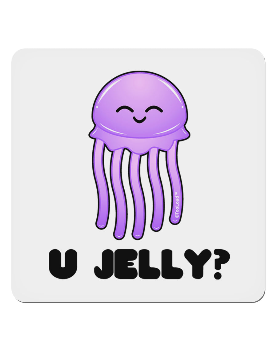 U Jelly Cute Jellyfish 4x4&#x22; Square Sticker 4 Pieces-Stickers-TooLoud-White-Davson Sales