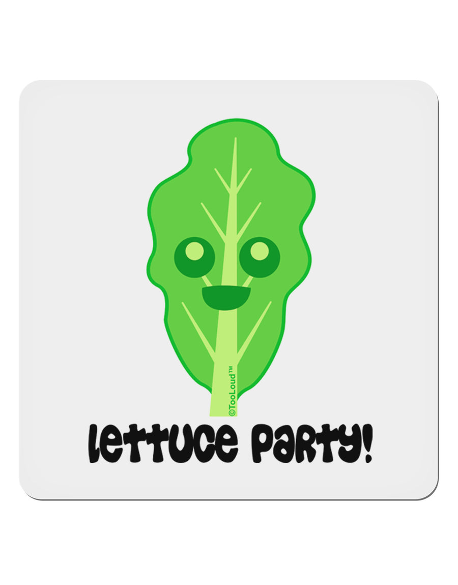 Cute Lettuce - Lettuce Party 4x4&#x22; Square Sticker 4 Pieces-Stickers-TooLoud-White-Davson Sales