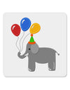 Cute Elephant with Balloons 4x4&#x22; Square Sticker 4 Pieces-Stickers-TooLoud-White-Davson Sales