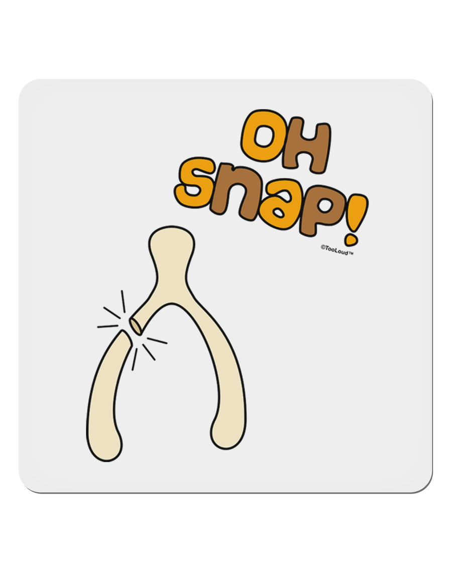 Oh Snap Wishbone - Thanksgiving 4x4&#x22; Square Sticker 4 Pieces-Stickers-TooLoud-White-Davson Sales