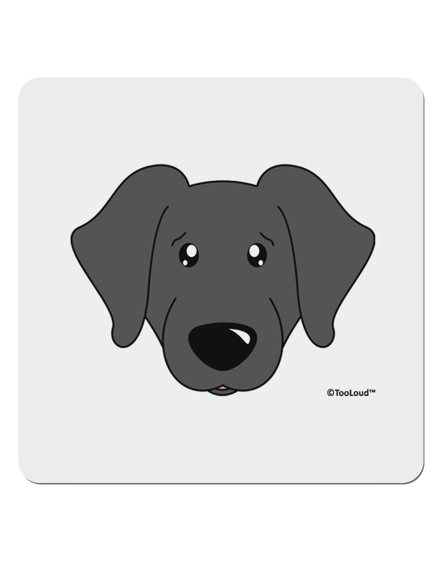 Cute Black Labrador Retriever Dog 4x4&#x22; Square Sticker 4 Pieces-Stickers-TooLoud-White-Davson Sales