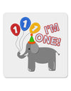 I'm One Cute 1st Birthday Elephant 4x4&#x22; Square Sticker 4 Pieces-Stickers-TooLoud-White-Davson Sales