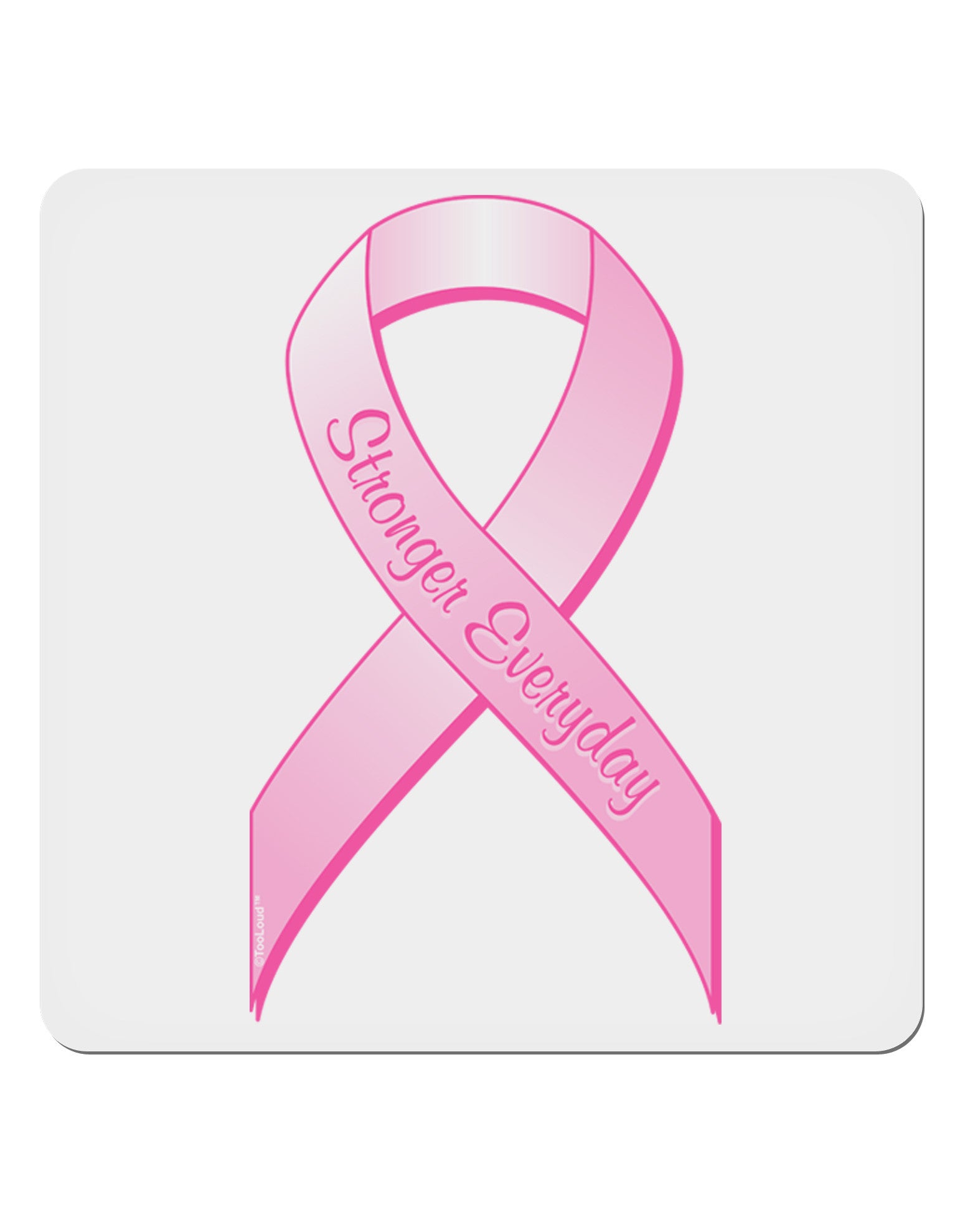 Pink Breast Cancer Awareness Ribbon - Stronger Everyday 4x4&#x22; Square Sticker 4 Pieces-Stickers-TooLoud-White-Davson Sales