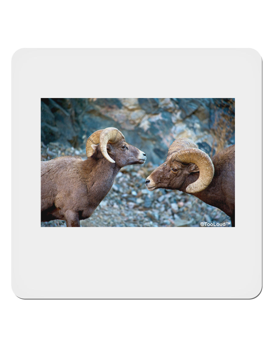 Two Bighorn Rams 4x4&#x22; Square Sticker-Stickers-TooLoud-1 Piece-Davson Sales