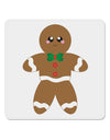 Cute Gingerbread Man Christmas 4x4&#x22; Square Sticker 4 Pieces-Stickers-TooLoud-White-Davson Sales