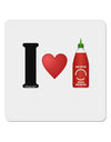 I Heart Sriracha Design 4x4&#x22; Square Sticker 4 Pieces-Stickers-TooLoud-White-Davson Sales