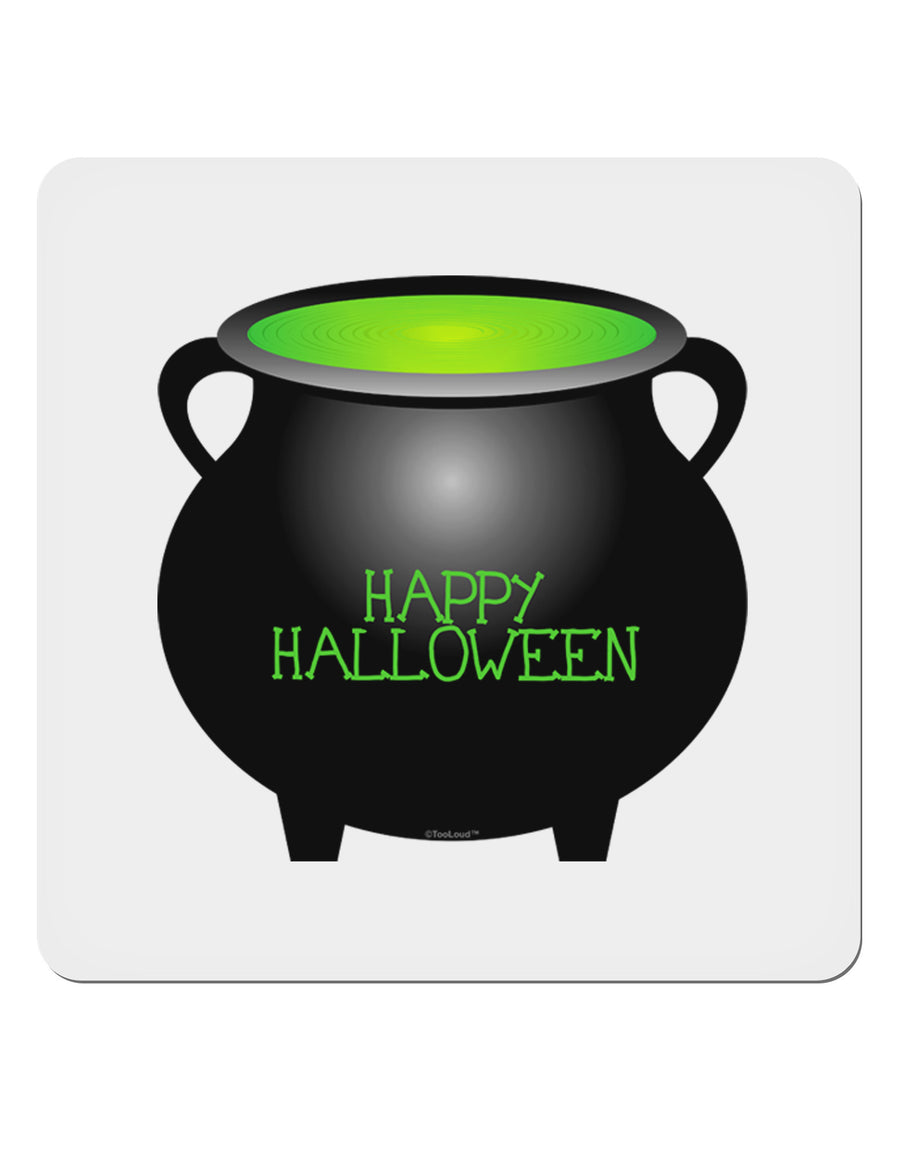 Witches Cauldron Happy Halloween 4x4&#x22; Square Sticker 4 Pieces-Stickers-TooLoud-White-Davson Sales
