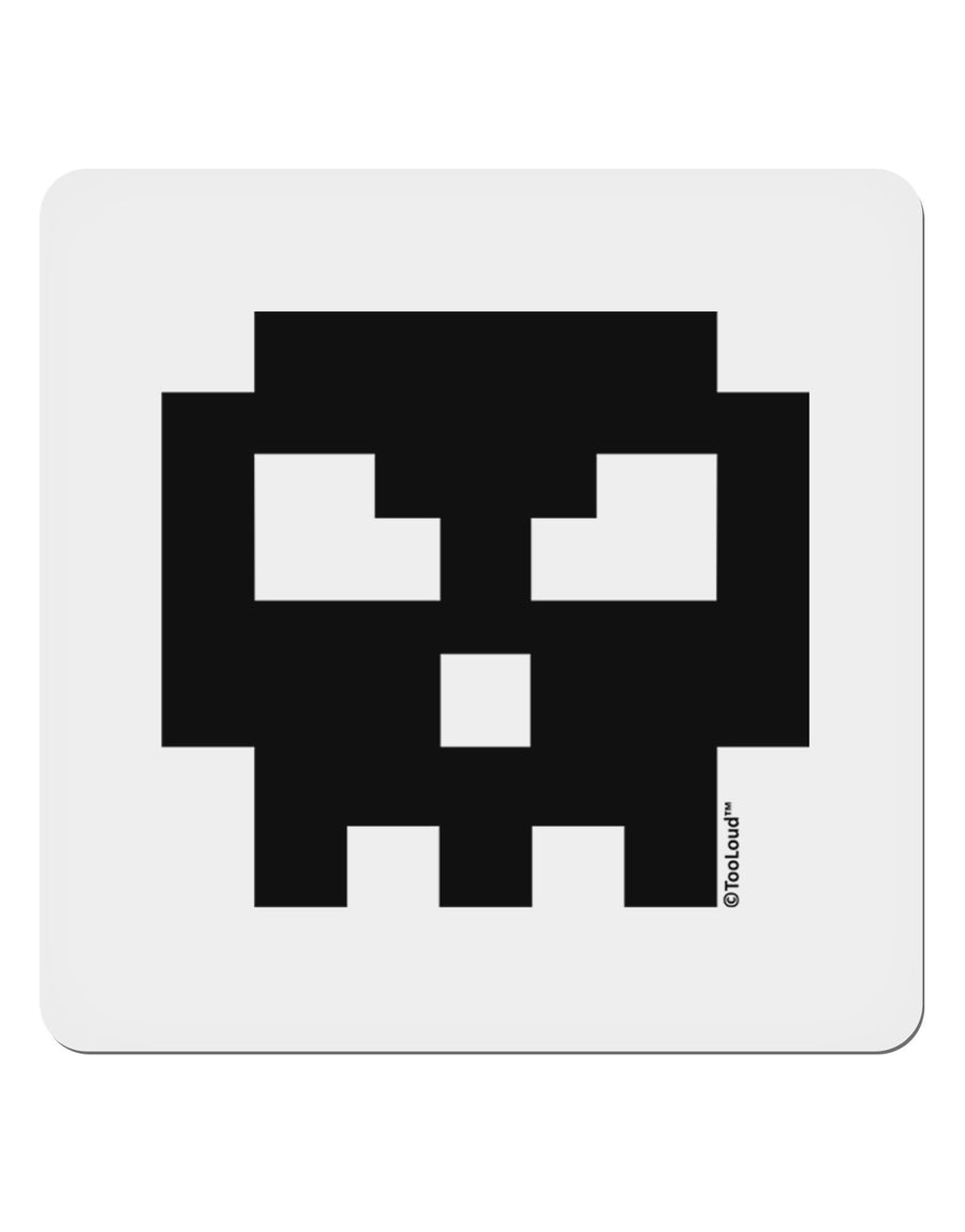 Retro 8-Bit Skull 4x4&#x22; Square Sticker 4 Pieces-Stickers-TooLoud-White-Davson Sales