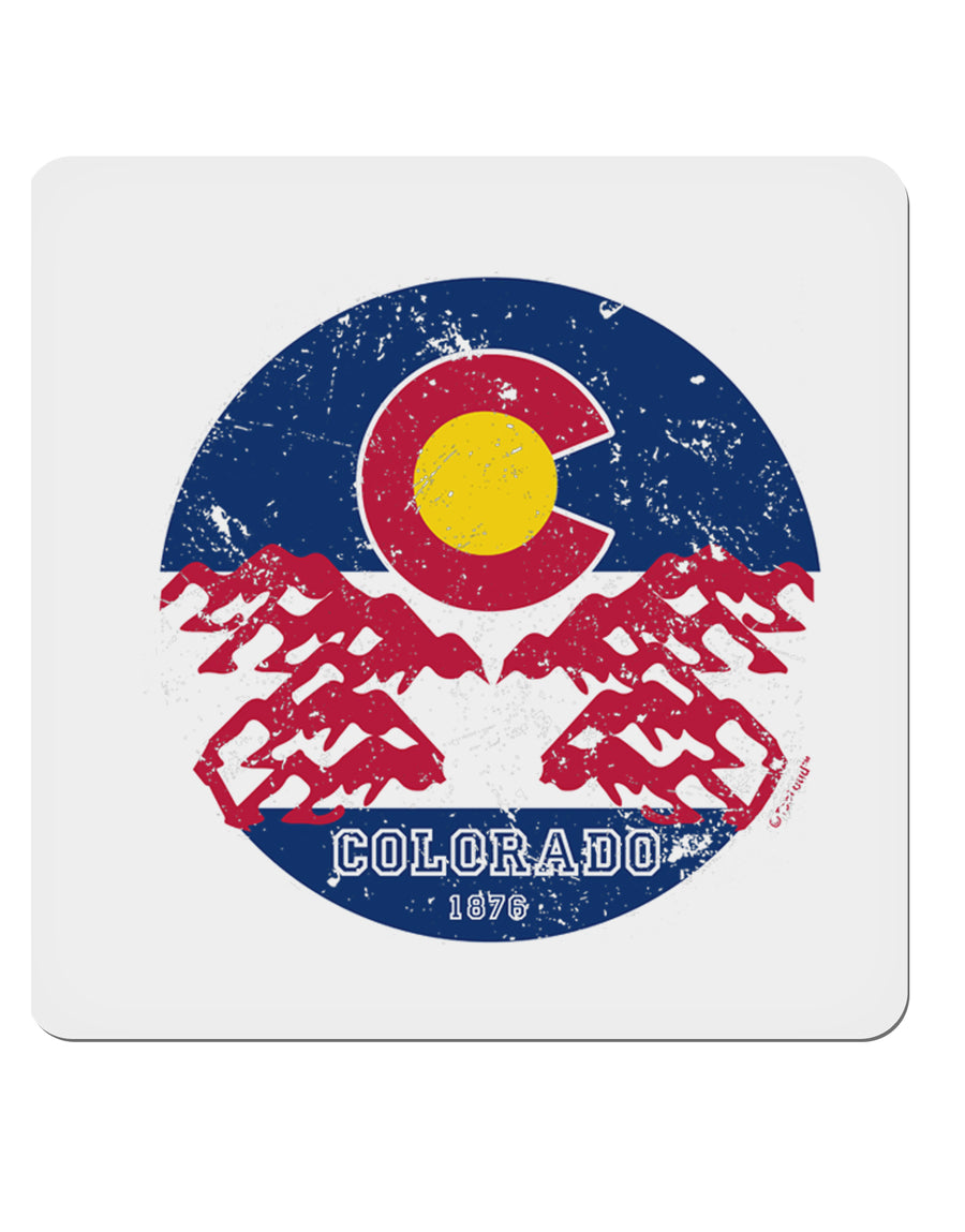 Grunge Colorado Rocky Mountain Bighorn Sheep Flag 4x4 Inch Square Stickers - 4 Pieces-Stickers-TooLoud-Davson Sales