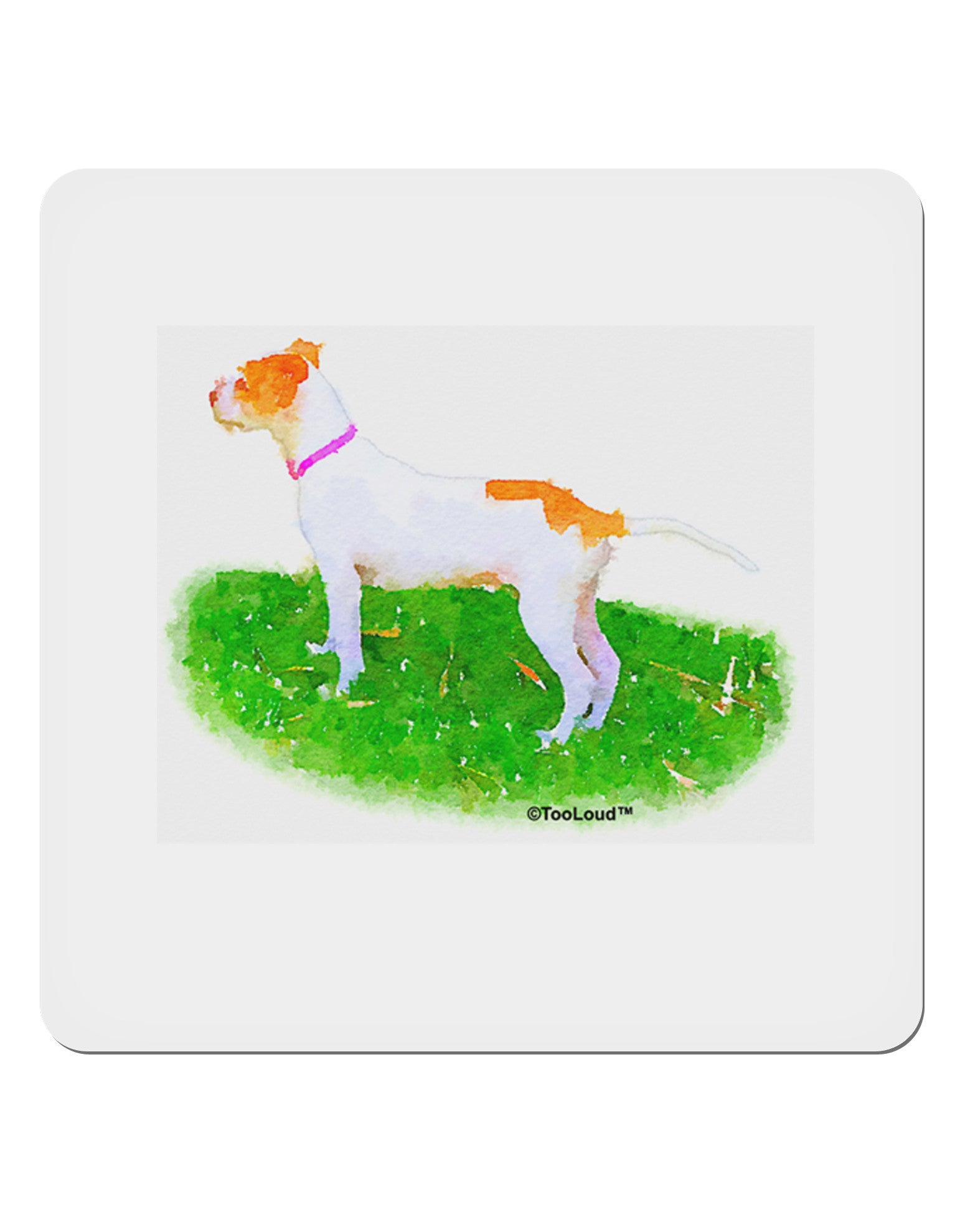 TooLoud Vigilant Dog Watercolor 4x4&#x22; Square Sticker 4 Pieces-Stickers-TooLoud-White-Davson Sales