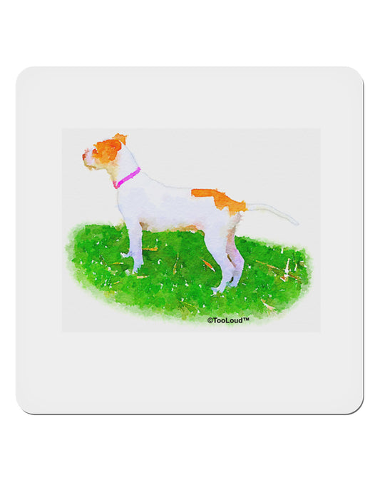 TooLoud Vigilant Dog Watercolor 4x4&#x22; Square Sticker 4 Pieces-Stickers-TooLoud-White-Davson Sales