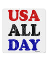 USA All Day - Distressed Patriotic Design 4x4&#x22; Square Sticker 4 Pieces-Stickers-TooLoud-White-Davson Sales