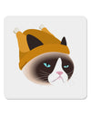 Disgruntled Cat Wearing Turkey Hat 4x4&#x22; Square Sticker-Stickers-TooLoud-1-Davson Sales