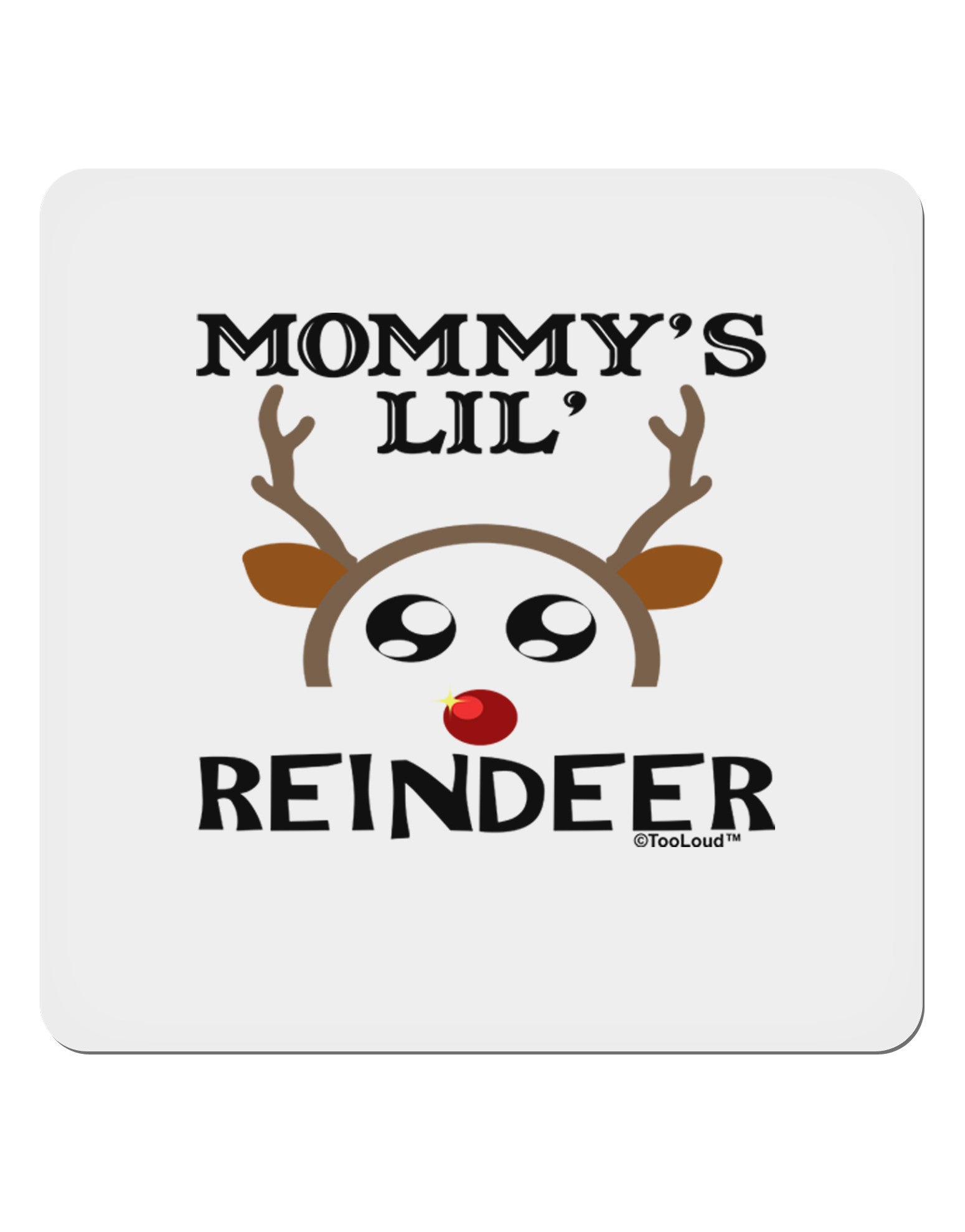 Mommy's Lil Reindeer Boy 4x4&#x22; Square Sticker-Stickers-TooLoud-1-Davson Sales