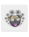 TooLoud Pug Life Hippy 4x4 Inch Square Stickers - 4 Pieces-Stickers-TooLoud-Davson Sales