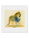 Lion Watercolor 1 4x4&#x22; Square Sticker 4 Pieces-Stickers-TooLoud-White-Davson Sales