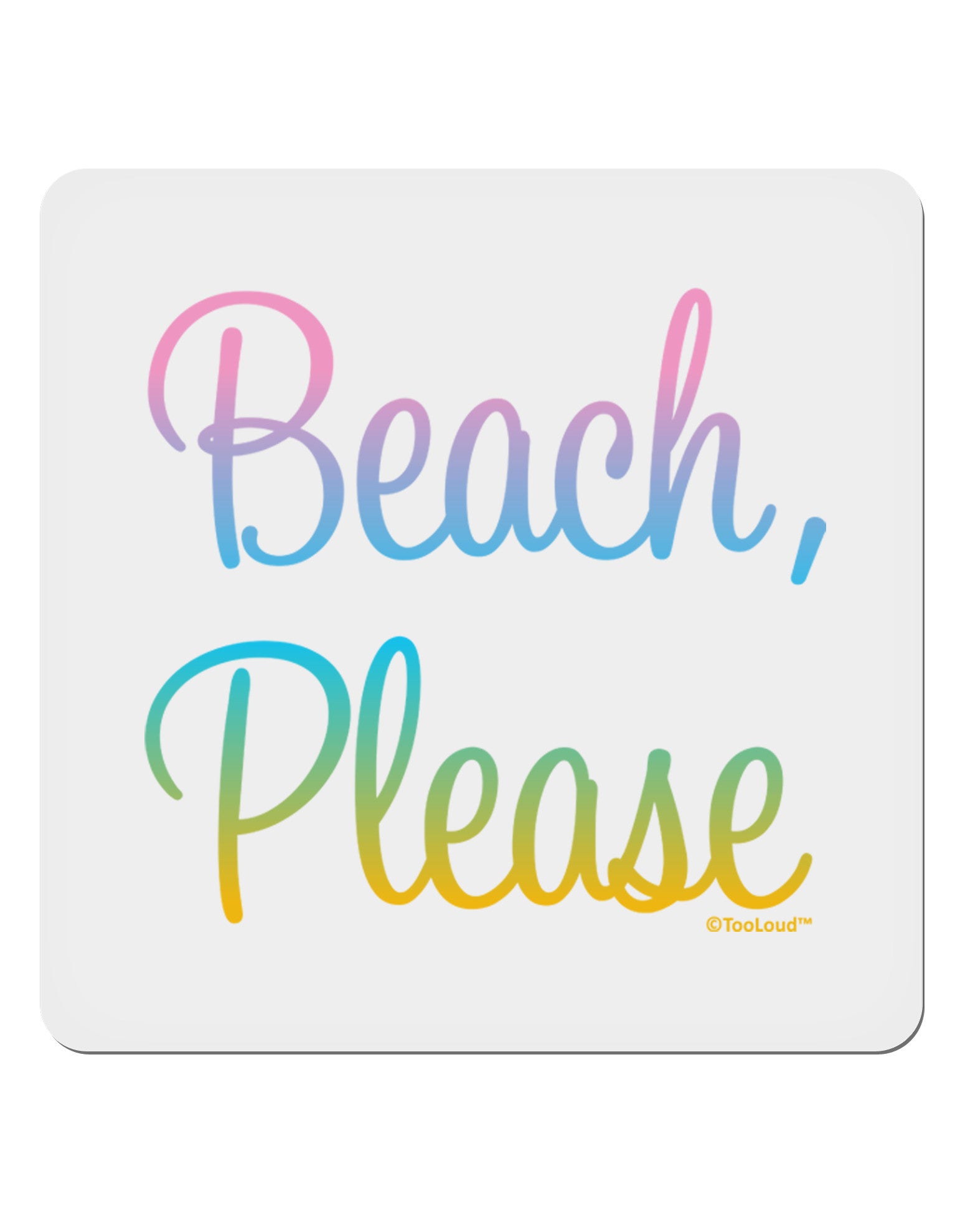 Beach Please - Summer Colors 4x4&#x22; Square Sticker 4 Pieces-Stickers-TooLoud-White-Davson Sales