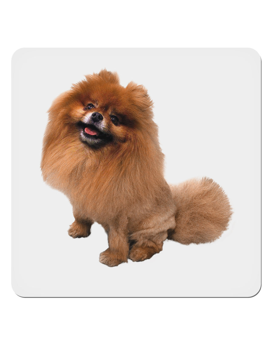 Pomeranian Sitting All Cute-Like 4x4&#x22; Square Sticker-Stickers-TooLoud-1-Davson Sales