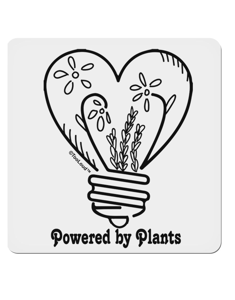 Powered by Plants 4x4 Inch Square Stickers - 4 Pieces-Stickers-TooLoud-Davson Sales
