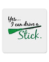 Drive Stick Green 4x4&#x22; Square Sticker 4 Pieces-Stickers-TooLoud-White-Davson Sales