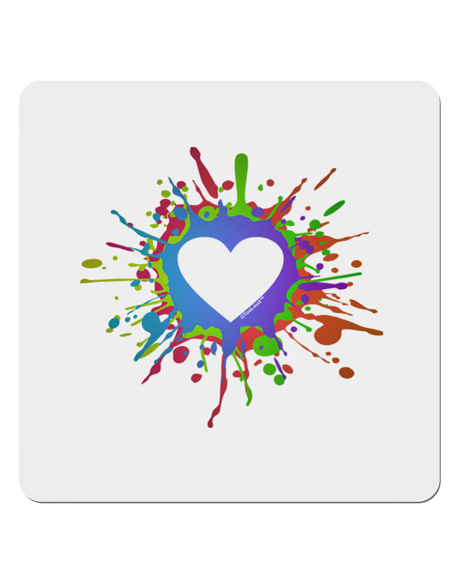 Heart Paint Splatter 4x4&#x22; Square Sticker-Stickers-TooLoud-1-Davson Sales