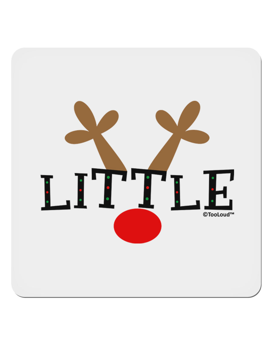 Matching Family Christmas Design - Reindeer - Little 4x4&#x22; Square Sticker 4 Pieces-Stickers-TooLoud-White-Davson Sales