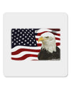 Patriotic USA Flag with Bald Eagle 4x4&#x22; Square Sticker 4 Pieces-Stickers-TooLoud-White-Davson Sales